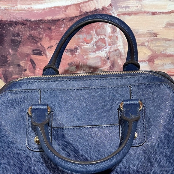 Michael Kors Blue Leather Dome Satchel - Picture 8 of 11